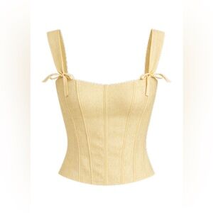NWT Olive + Oath Venice Linen Corset Buttercup Yellow / Super Curvy (8/10)